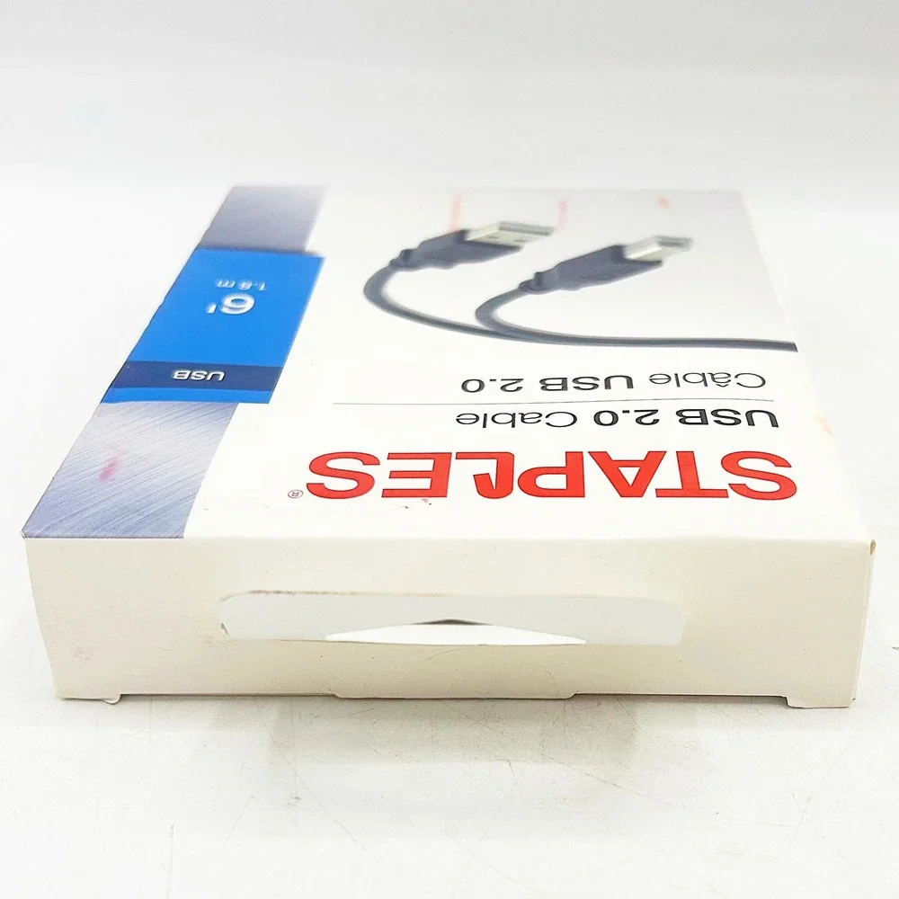 Staples USB 2.0 Cable 6ft Black New Printer Cable USB A to USB B 29749